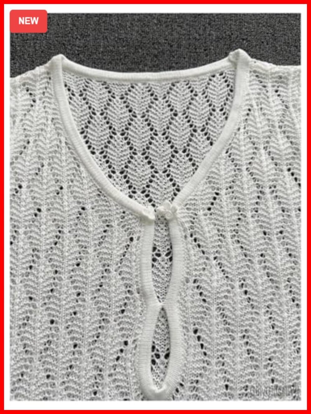 Crochet Cut Out Long Sleeve Cover Up Dress Beach Swimsuit Outfit - Picture 4 of 5
